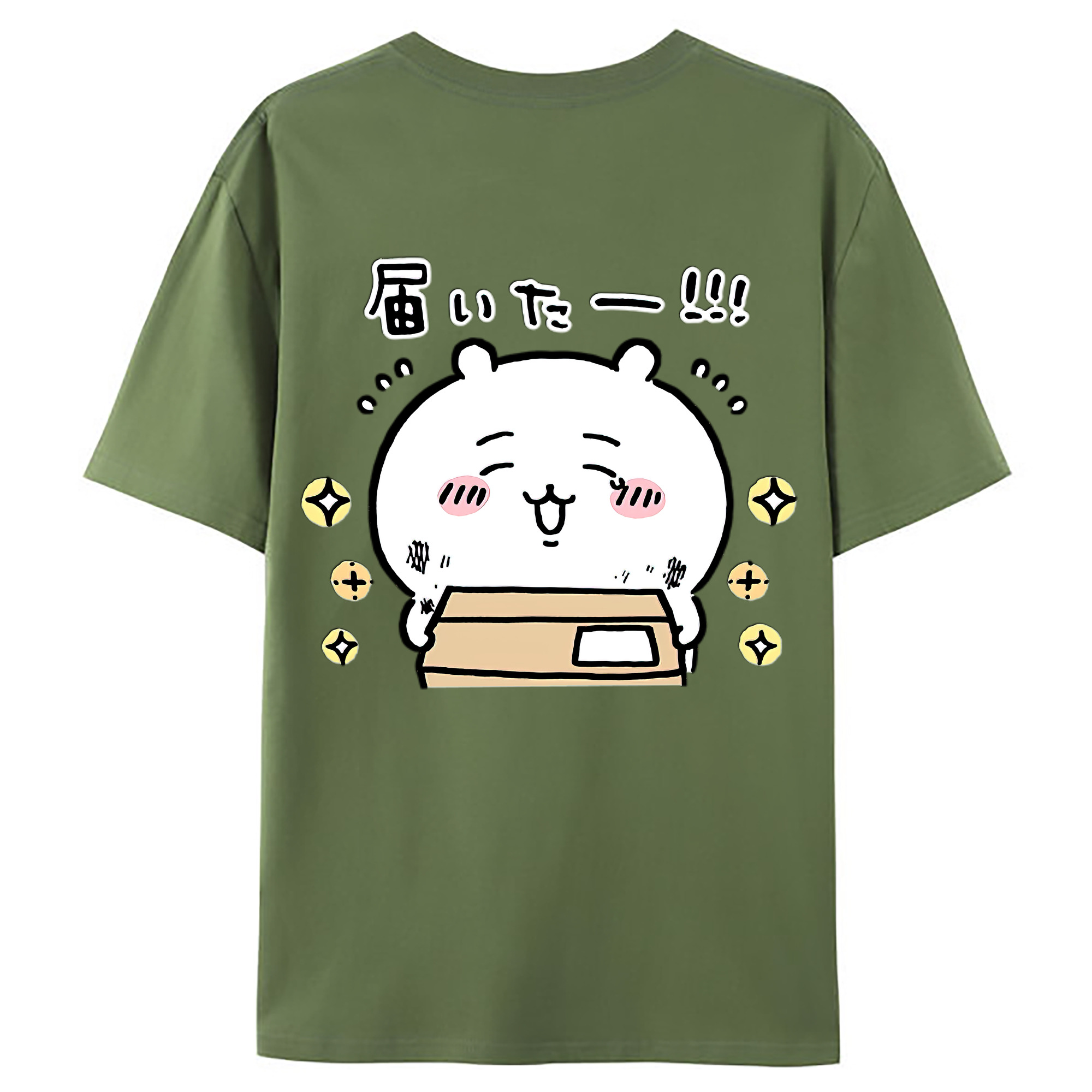 （画像用） ちいかわ ちいかわ Chii-kawa chiikawa 綿100％ メンズ半袖Tシャツ（バックプリント） 通気性